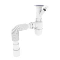 Сифон для умивальника ZERIX SU-02-B 1 1/2"x40 з відведенням для пральної машини 