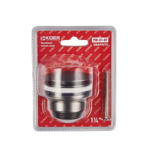 Донний клапан для умивальника Koer PW-01-07 1 1/4'' (KR3404) кнопка 
