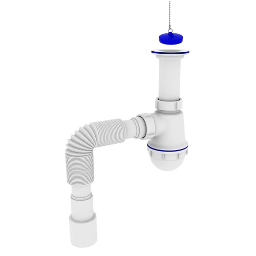 Сифон для кухні Zerix SK-01-A 1 1/2"x40 з литим випуском 