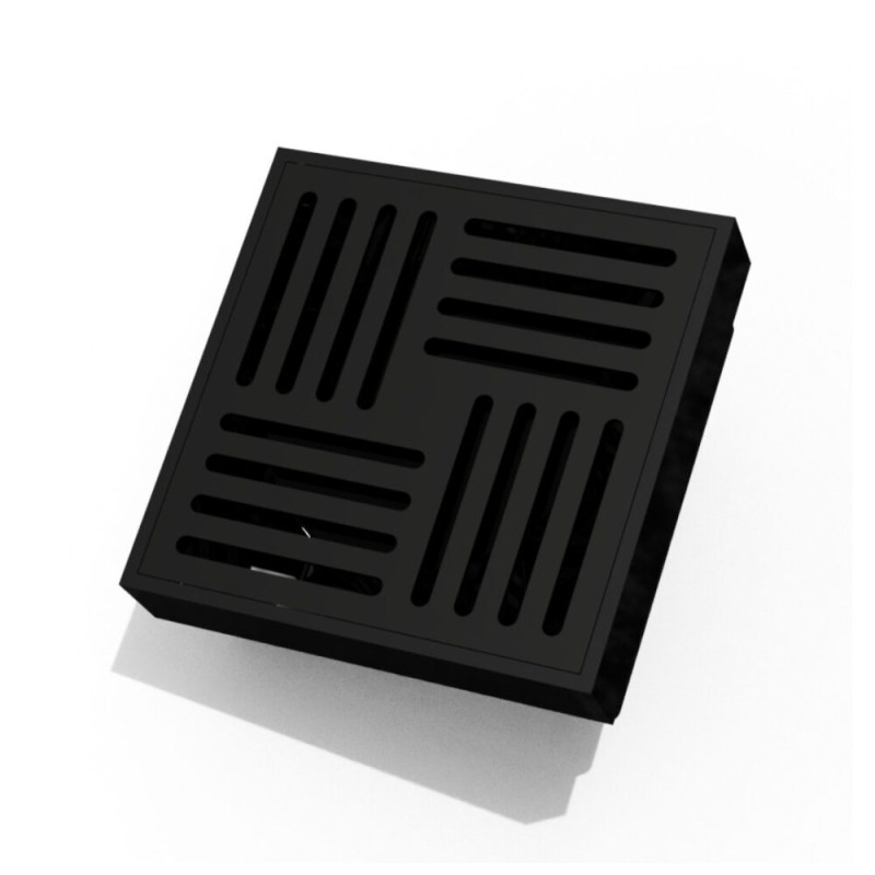 Душовий трап ASG 19 BLACK SS304L Hydro (100x100 мм)  з гідрозатвором