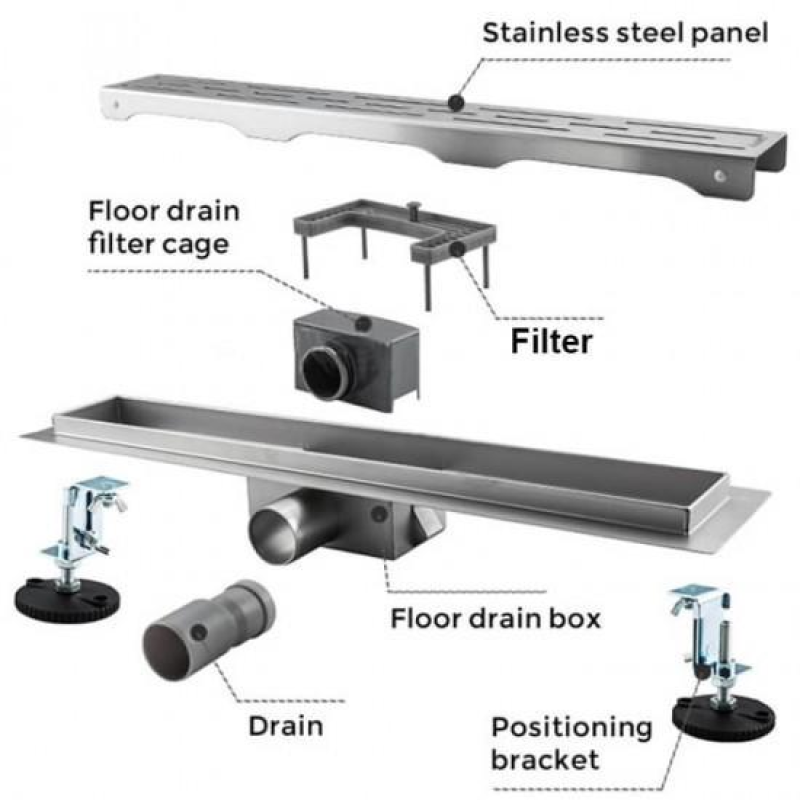 Душовий трап OCEAN 1 нержавіюча сталь 70*700мм 
