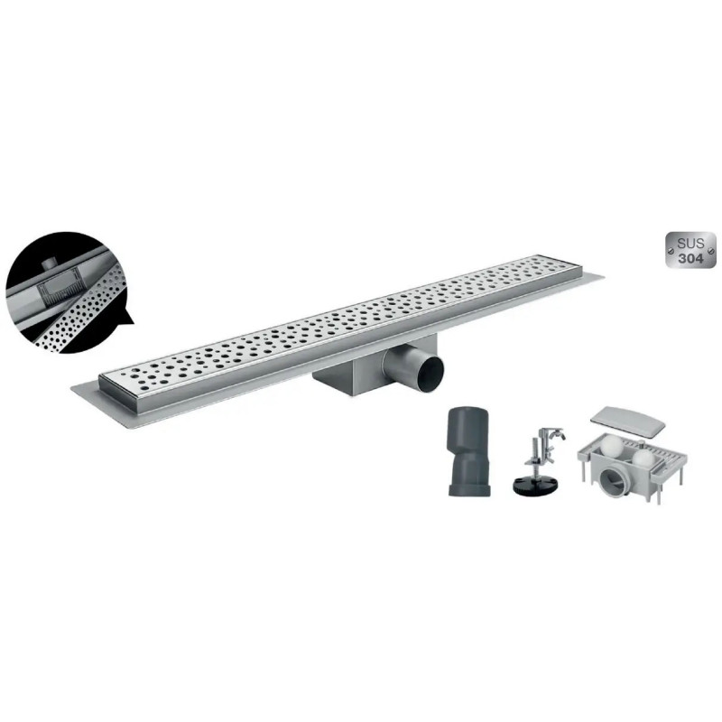 Душовий трап Koer FD20-70x350 SUS304 (KR4740) нержавіюча сталь  