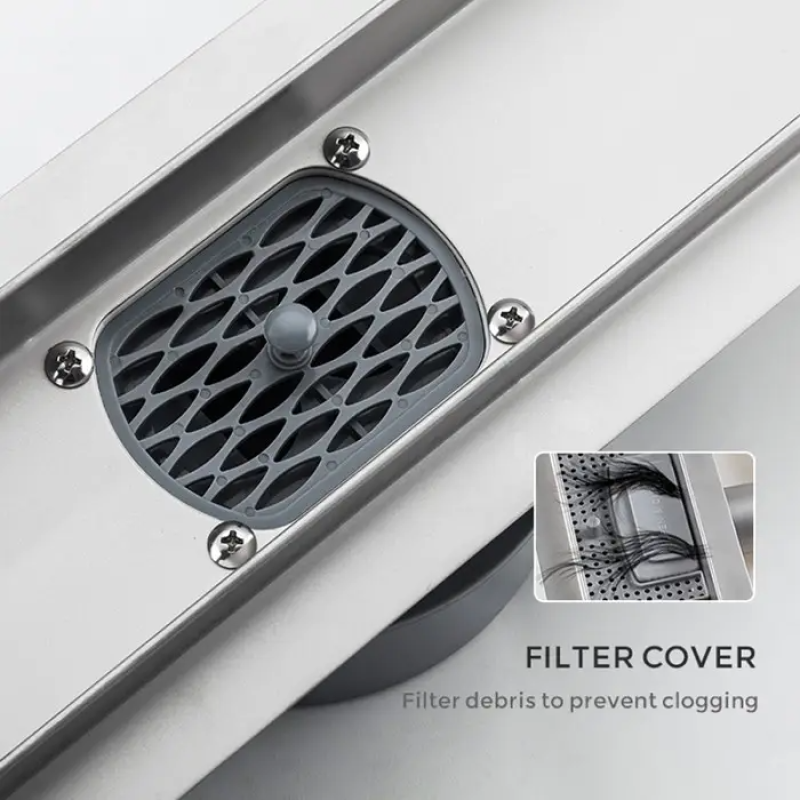 Душевой трап OCEAN 4 (70x800 мм) нержавеющая сталь (под плитку)