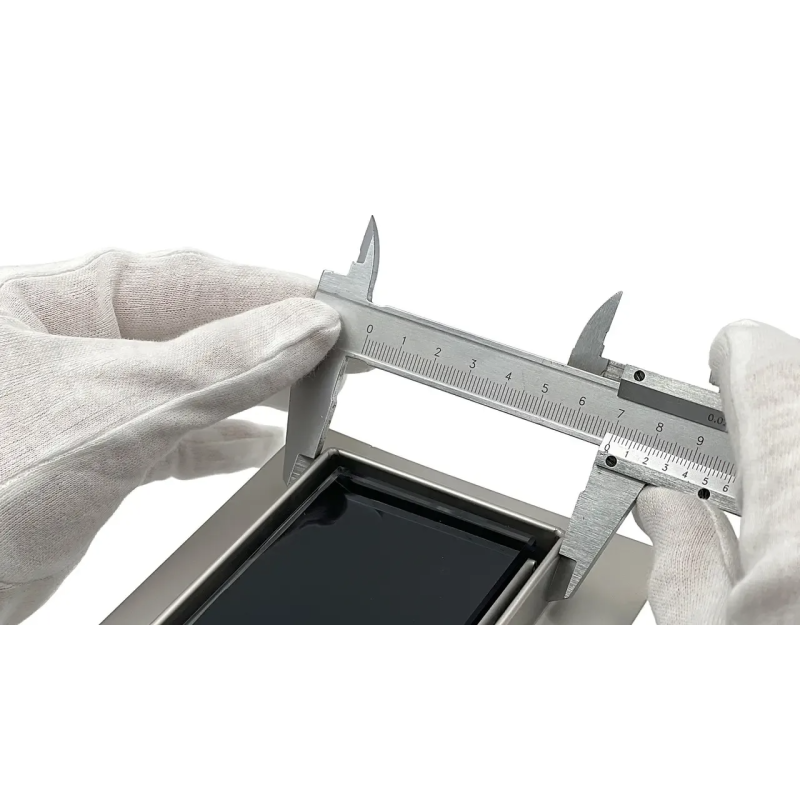 Душовий трап OCEAN 4 Glass Black (70x600 мм) нержавіюча сталь   