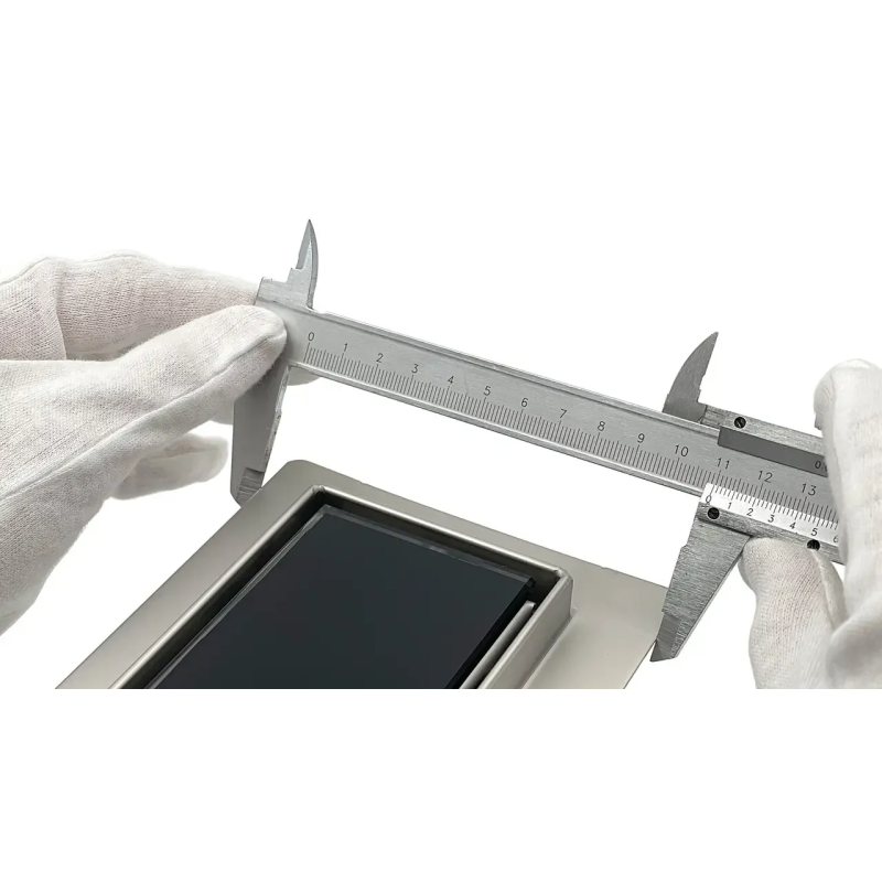 Душовий трап OCEAN 4 Glass Black (70x600 мм) нержавіюча сталь   