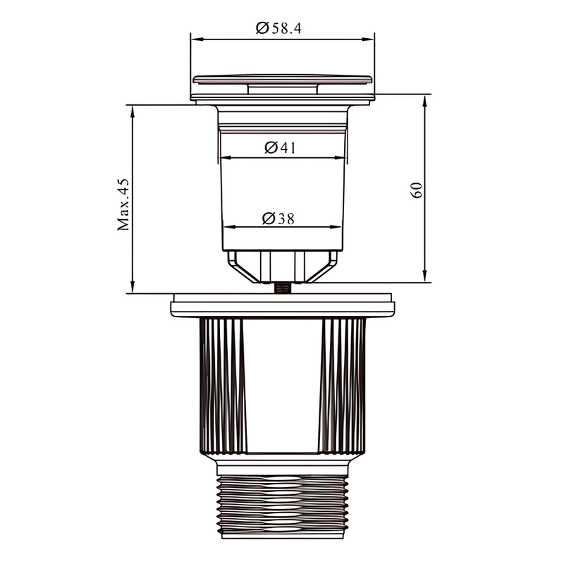 Донний клапан для раковини Mixxus POP-UP-10 1 1/4'' СLICK-СLACK універсальний, хром  