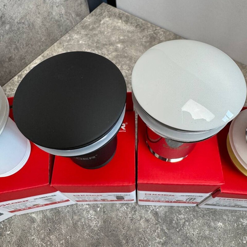 Донний клапан для раковини Koer PW-08-05 1 1/4'' СLICK-СLACK без переливу автоматичний, чорний 