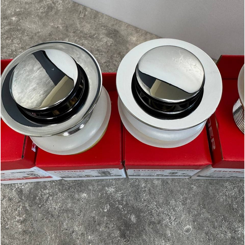 Донний клапан для раковини Koer PW-09-01 1 1/4'' СLICK-СLACK з переливом автоматичний, хром 