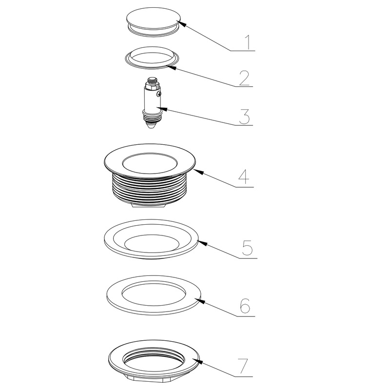 Донный клапан для ванны Zerix BV-07 1 1/2'' СLICK-СLACK автоматический, хром