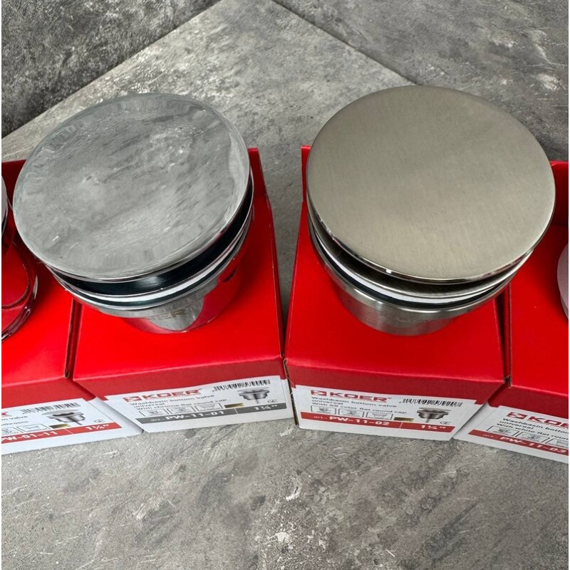 Донный клапан для раковины Koer PW-11-02 1 1/4'' СLICK-СLACK SS COLOR универсальный 