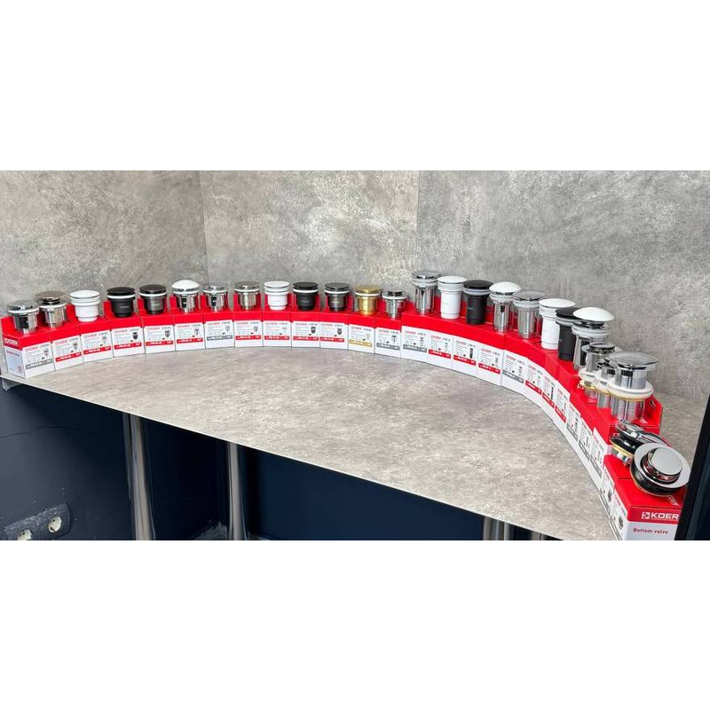 Донний клапан для раковини Koer PW-11-05 1 1/4'' СLICK-СLACK універсальний, чорний 