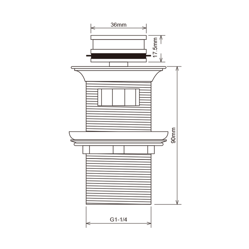 Донний клапан для раковини Mixxus POP-UP-08 GRAY 1 1/4'' СLICK-СLACK з переливом, автоматичний, графітова керамічна накладка  