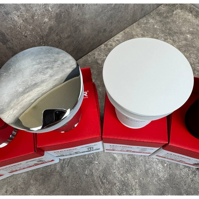 Донный клапан для раковины Koer PW-08-03 1 1/4'' СLICK-СLACK без перелива автоматический, белый