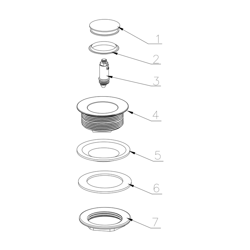 Донный клапан для ванны Koer PW-06-01 1 1/2'' СLICK-СLACK автоматический, хром
