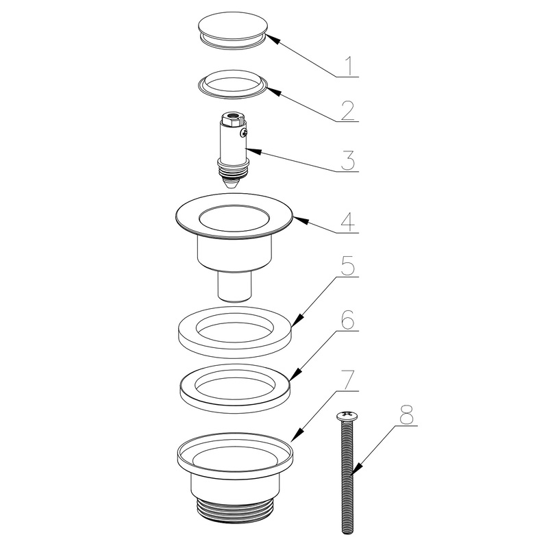 Донный клапан для раковины Zerix BV-04 1 1/4'' СLICK-СLACK универсальный, хром