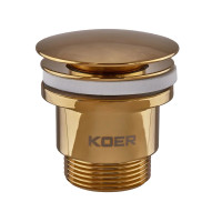 Донний клапан для раковини Koer PW-01-12 1 1/4'' СLICK-СLACK універсальний, автоматичний, золото матове 
