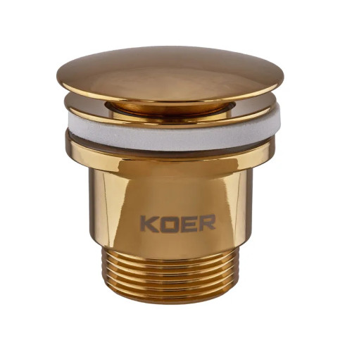 Донний клапан для раковини Koer PW-01-12 1 1/4'' СLICK-СLACK універсальний, автоматичний, золото матове 