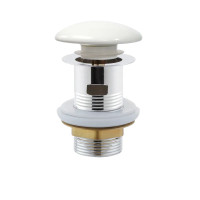 Донний клапан для раковини Mixxus POP-UP-08 WHITE СLICK-СLACK  1 1/4'' з переливом, автоматичний 