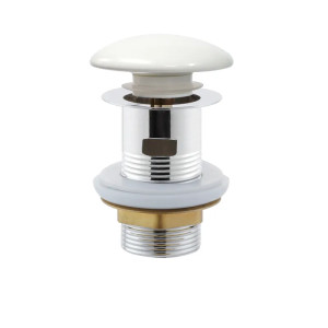 Донный клапан для раковины Mixxus POP-UP-08 WHITE СLICK-СLACK 1 1/4'' с переливом, автоматический