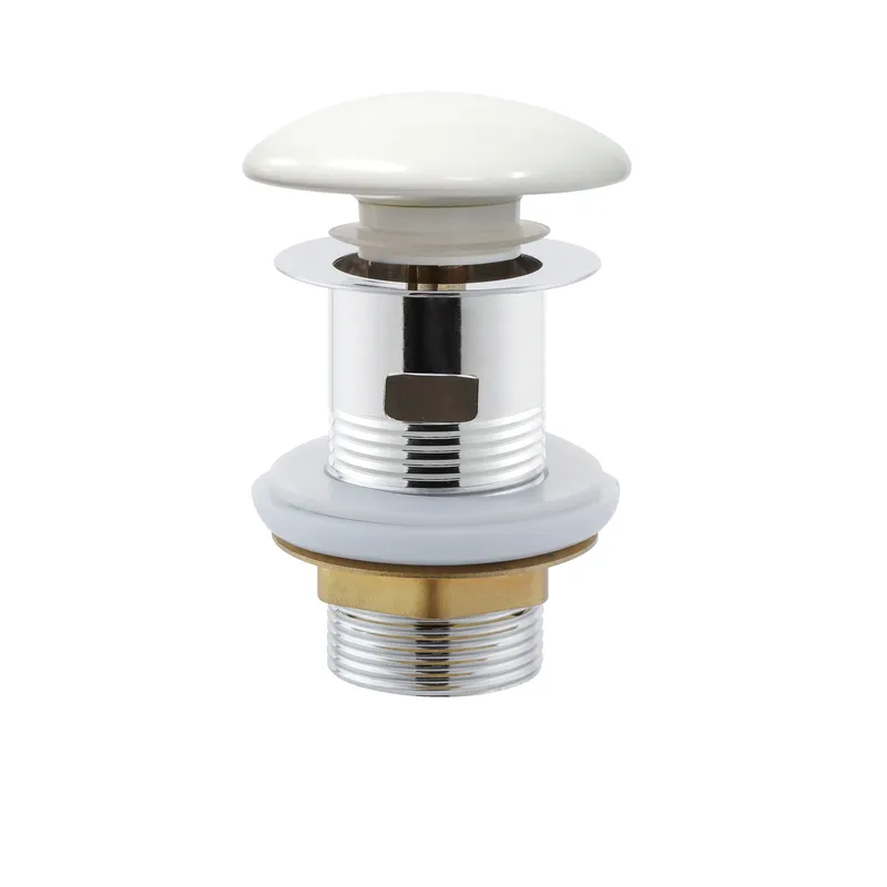 Донний клапан для раковини Mixxus POP-UP-08 WHITE СLICK-СLACK  1 1/4'' з переливом, автоматичний 