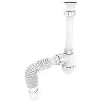 Сифон для раковины Zerix SU-03-А 1 1/4'' с ревизией, белый