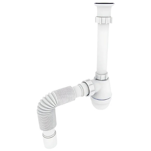 Сифон для раковини Zerix SU-03-А 1 1/4'' з ревізією, білий 