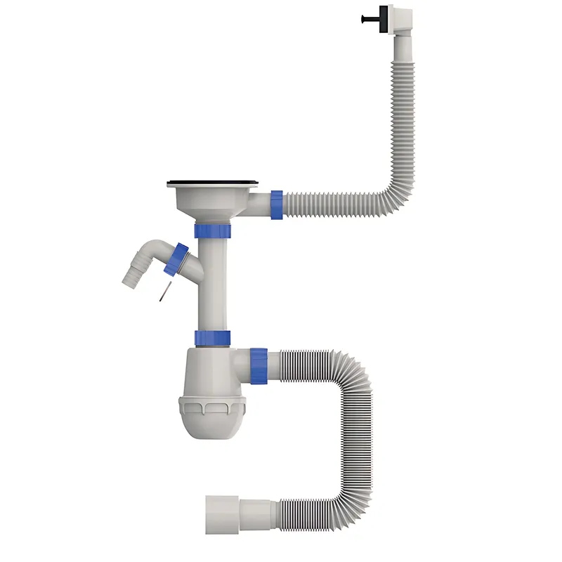 Сифон для кухні Mixxus SK-05-BL 3 1/2"x40 з відведенням для пральної машини, прямокутний перелив 