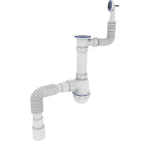 Сифон для кухни Zerix SK-04-В 1 1/2"x40 с резьбовым выпуском и круглым переливом