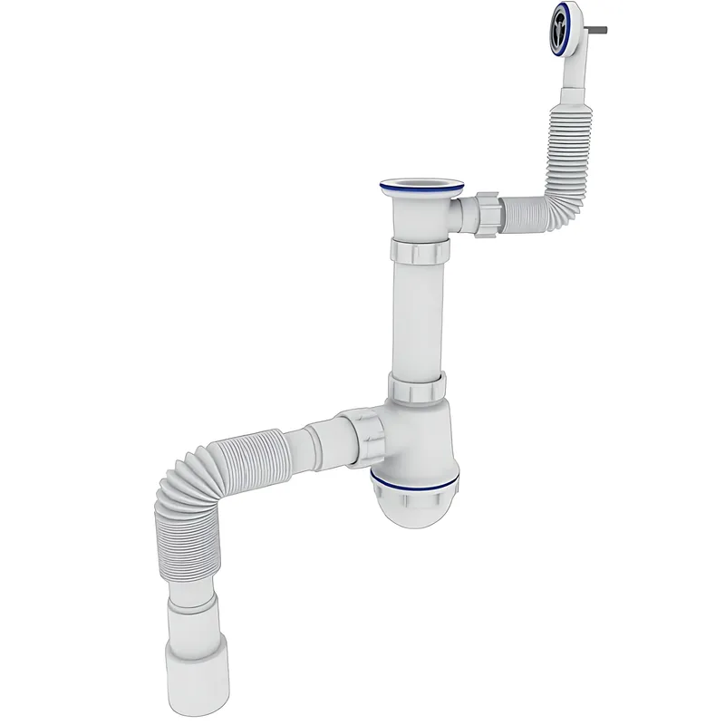 Сифон для кухни Zerix SK-04-В 1 1/2"x40 с резьбовым выпуском и круглым переливом