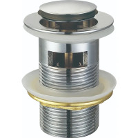 Донний клапан для раковини Koer PW-09-01 1 1/4'' СLICK-СLACK з переливом автоматичний, хром 