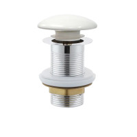 Донный клапан для раковины Mixxus POP-UP-09 WHITE 1 1/4'' без перелива, автоматический, белая керамическая накладка