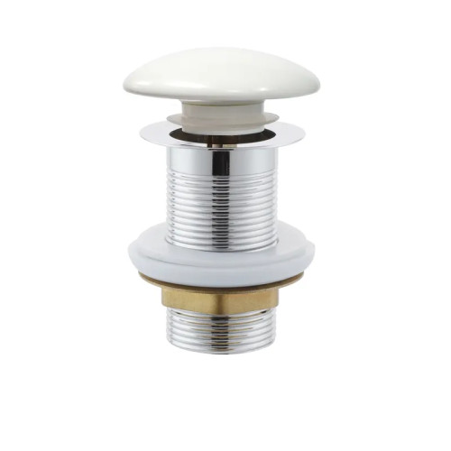 Донный клапан для раковины Mixxus POP-UP-09 WHITE 1 1/4'' без перелива, автоматический, белая керамическая накладка