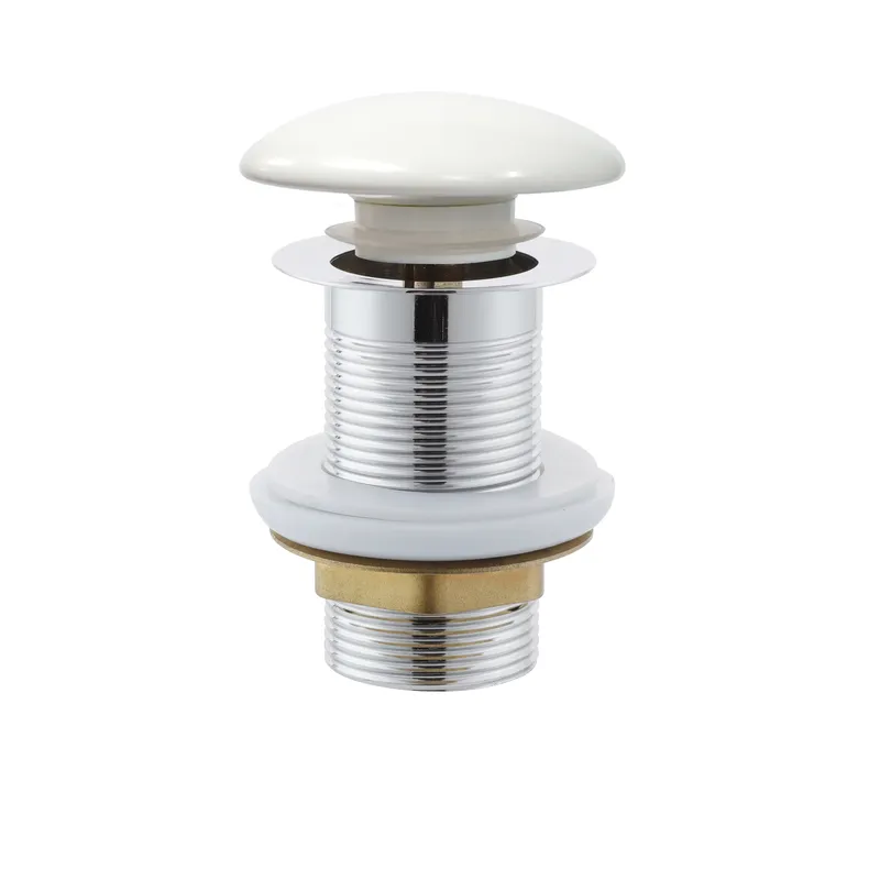 Донный клапан для раковины Mixxus POP-UP-09 WHITE 1 1/4'' без перелива, автоматический, белая керамическая накладка