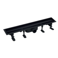 Душовий трап Mixxus DRAIN-06-60 BLACK SUS304 70x600мм (MI6529) пластик, накладка з нержавіючої сталі  