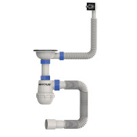 Сифон для кухні Mixxus SK-02-A 3 1/2"x40 з прямокутним переливом 