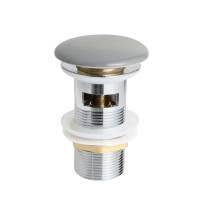 Донний клапан для раковини Mixxus POP-UP-08 GRAY 1 1/4'' СLICK-СLACK з переливом, автоматичний, графітова керамічна накладка  