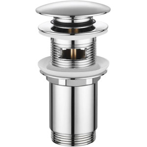 Донный клапан для раковины Koer PW-07-01 1 1/4'' СLICK-СLACK с переливом, автоматический, хром