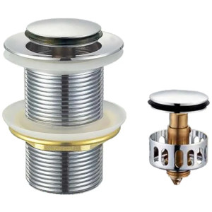 Донный клапан для раковины Koer PW-10-01 1 1/4'' СLICK-СLACK без перелива автоматический, хром