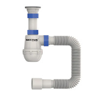 Сифон для кухни Mixxus SK-01-A 1 1/2"x40, 40*40/50 с литым выпуском