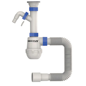 Сифон для кухні Mixxus SK-01-B 1 1/2"x40 відвод для пральної машини, литий випуск 