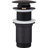 Донний клапан для раковини Koer PW-08-05 1 1/4'' СLICK-СLACK без переливу автоматичний, чорний 