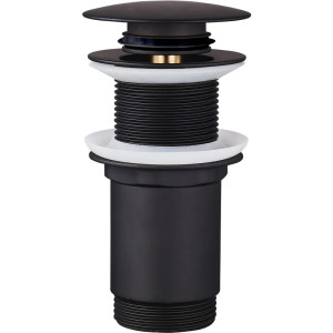 Донный клапан для раковины Koer PW-08-05 1 1/4'' СLICK-СLACK без перелива автоматический, черный 