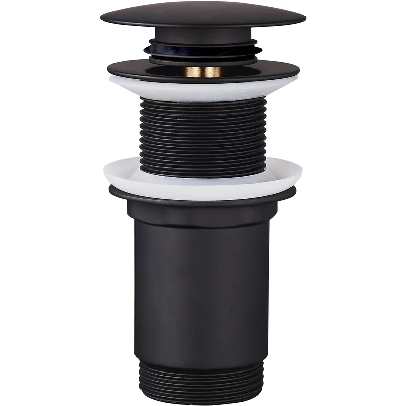 Донний клапан для раковини Koer PW-08-05 1 1/4'' СLICK-СLACK без переливу автоматичний, чорний 