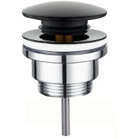 Донный клапан для раковины Zerix BV-03 BLACK 1 1/4'' СLICK-СLACK универсальный, черный