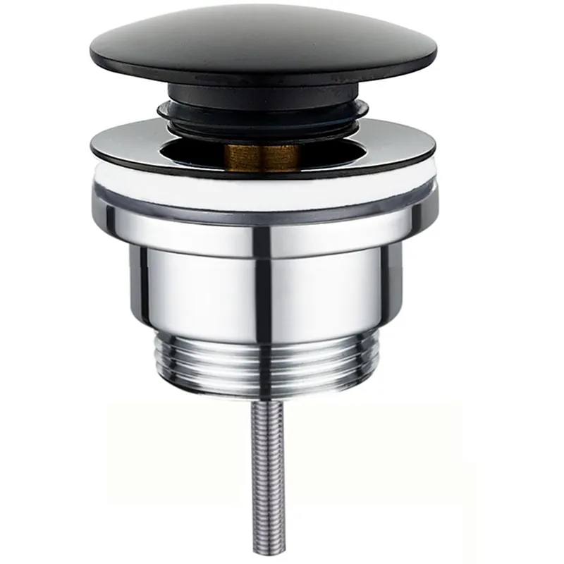 Донный клапан для раковины Zerix BV-03 BLACK 1 1/4'' СLICK-СLACK универсальный, черный