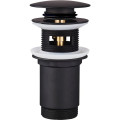 Донний клапан для раковини Koer PW-07-05 1 1/4''  СLICK-СLACK з переливом, автоматичний, чорний 