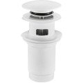 Донний клапан для раковини Koer PW-07-03 1 1/4'' СLICK-СLACK з переливом автоматичний, білий 