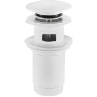 Донний клапан для раковини Koer PW-07-03 1 1/4'' СLICK-СLACK з переливом автоматичний, білий 