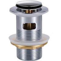 Донный клапан для раковины Zerix BV-05 1 1/4''СLICK-СLACK с автоматическим переливом, хром