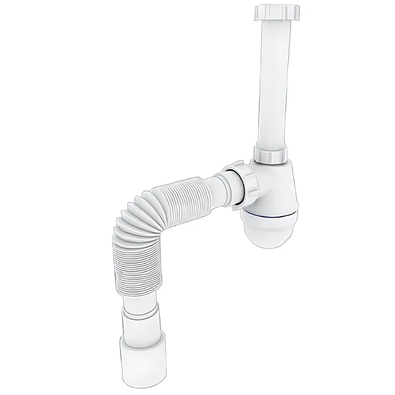 Сифон для раковины Zerix SU-03-В 1 1/4'' без выпуска, с ревизией, белый.